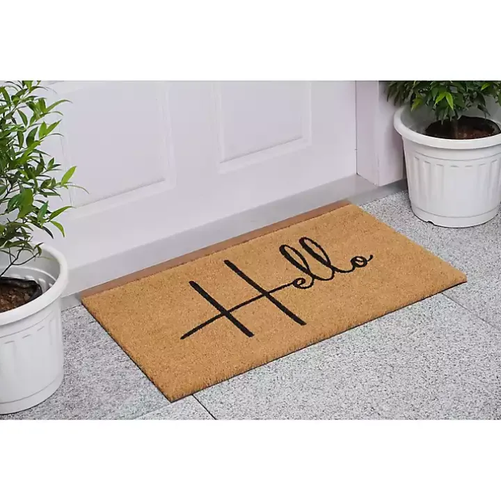Simple Hello Script Doormat, 36x24