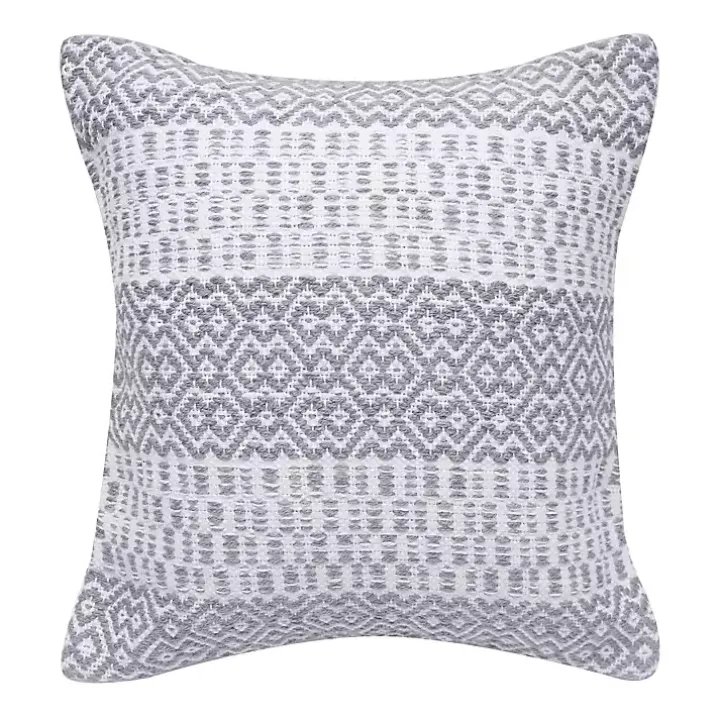 Slate Diamond Stripe Indoor/Outdoor Pillow