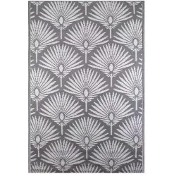 Slate Fan Leaf Outdoor Area Rug, 4x6