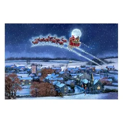 Sleigh Over Town Canvas Art Print