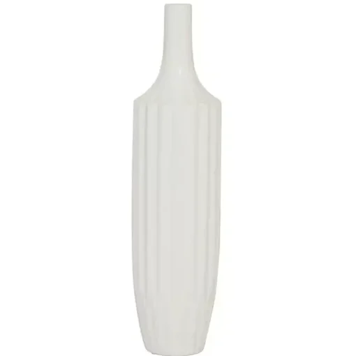 Slender Curtain Ribbed Vase, 19 in.