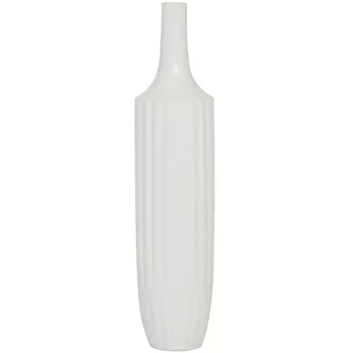 Slender Curtain Ribbed Vase
