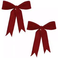 Small Red Velvet Christmas Bows, Set of 2