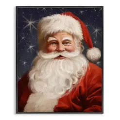 Smiling Santa Portrait Framed Art Print
