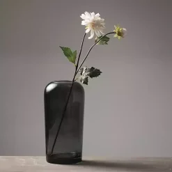 Smoked Gray Glass Vase, 10 in.