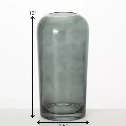 Smoked Gray Glass Vase, 10 in.