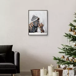 Snow Bear Family Framed Canvas Art Print