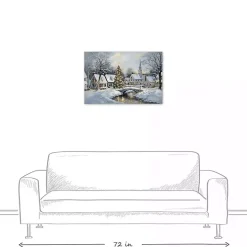 Snow Winter Village Canvas Art Print
