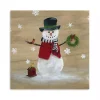 Snowman Birdhouse Canvas Christmas Art Print