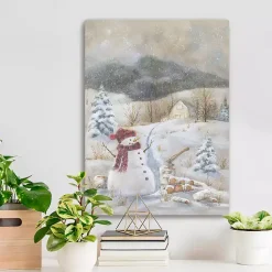 Snowman Canvas Christmas Art Print