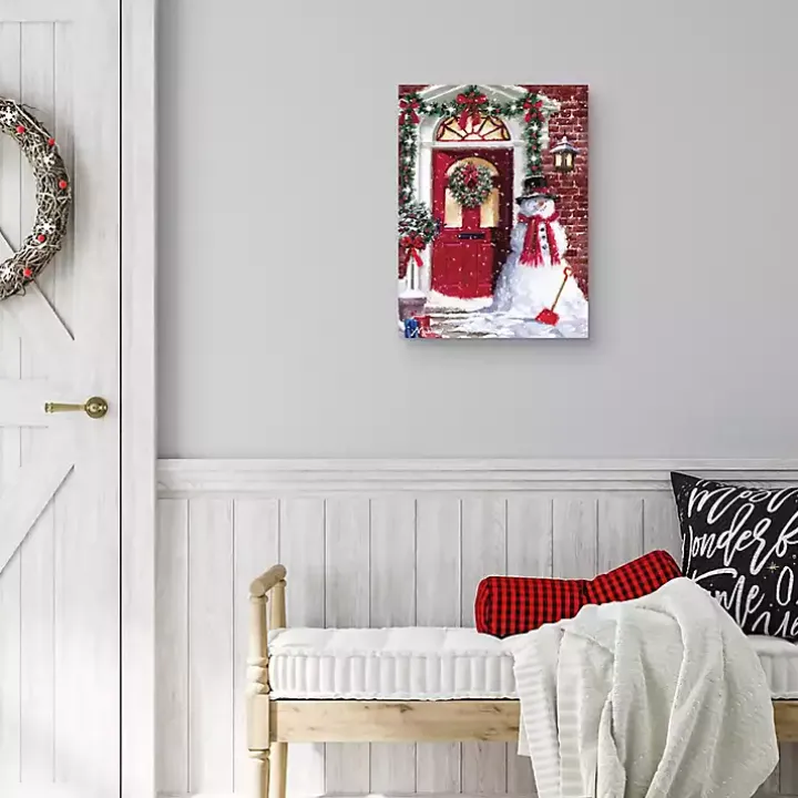 Snowman Entryway Canvas Art Print