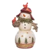 Snowman Figurine with Cardinals Figurine