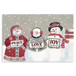 Snowman Peace Love Joy Christmas Wall Art