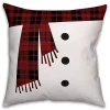 Snowman Scarf and Buttons Pillow