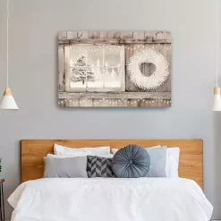 Snowy Barn View Canvas Art Print, 32x48