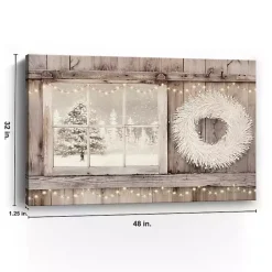 Snowy Barn View Canvas Art Print, 32x48