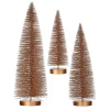 Snowy Bronze Bristle Christmas Trees, Set of 3