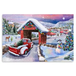 Snowy Christmas Road Trip Canvas Art Print, 16x24