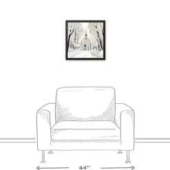 Snowy Church Black Framed Canvas Art Print