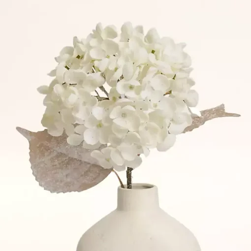 Snowy Cream Hydrangea Stems, Set of 2