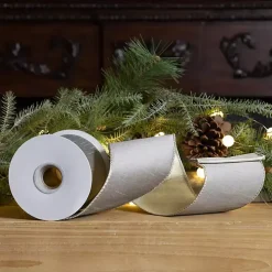 Soft Beige Shimmer 10 yard Christmas Ribbon