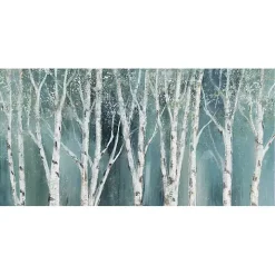 Soft Birch on Blue Canvas Art Print