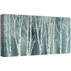 Soft Birch on Blue Canvas Art Print
