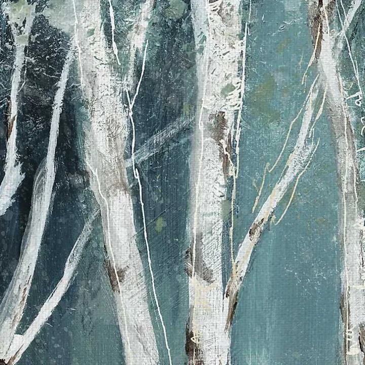 Soft Birch on Blue Canvas Art Print