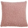 Soft Pink Fuzzy Faux Wool Textured Throw Pillow