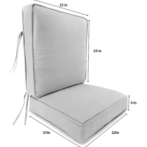 Solid Black Outdoor Deep Seat Cushion
