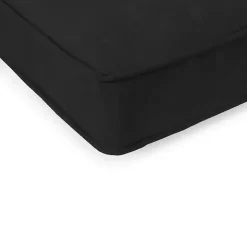 Solid Black Outdoor Settee Cushion