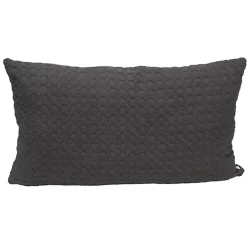 Solid Charcoal Textured Lumbar Pillow