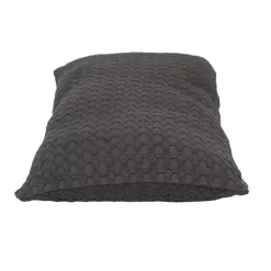 Solid Charcoal Textured Lumbar Pillow