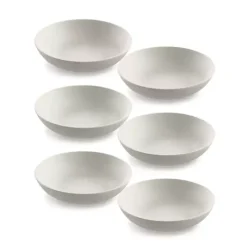 Speckled Beige Wheat Dinner Bowls, Set of 6