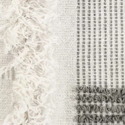 Spencer Gray and White Plaid Throw