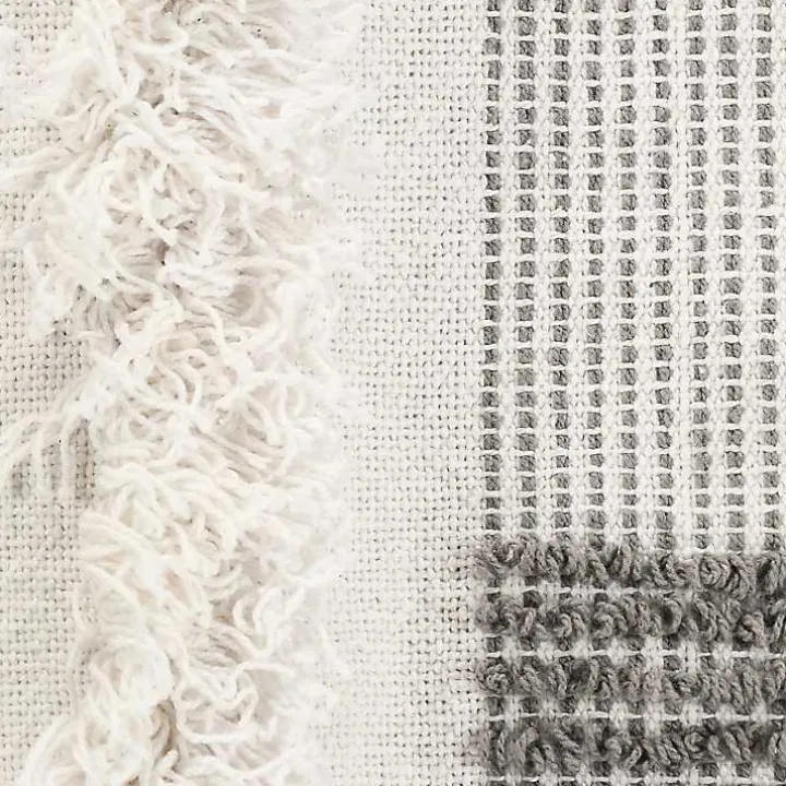 Spencer Gray and White Plaid Throw