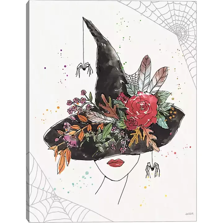 Spooky Floral Hat Canvas Art Print