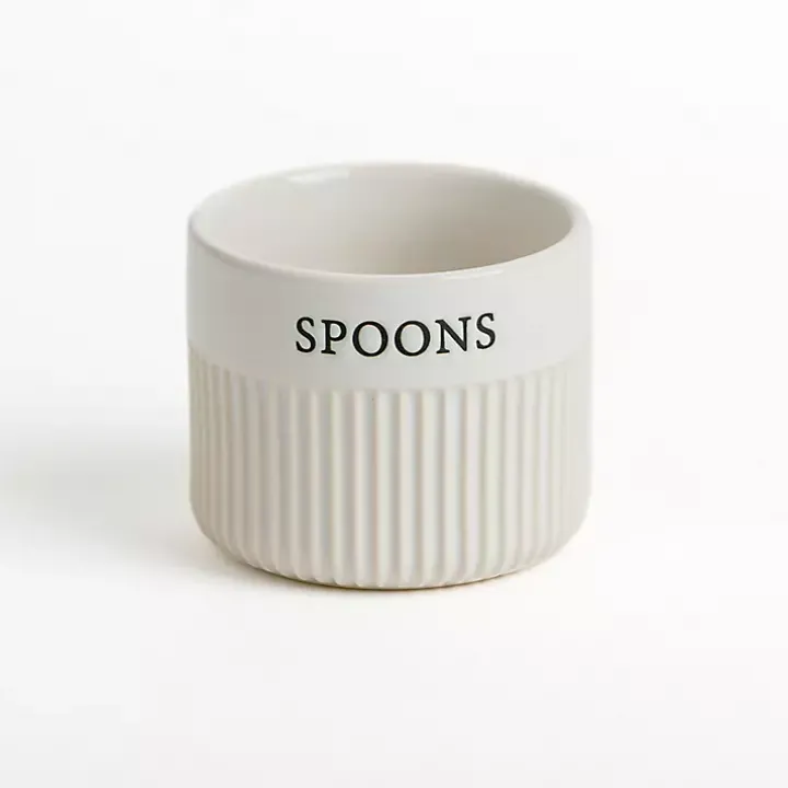 Spoons Ribbed Ceramic Canister