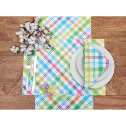 Spring Blossom Plaid Placemats, Set of 6
