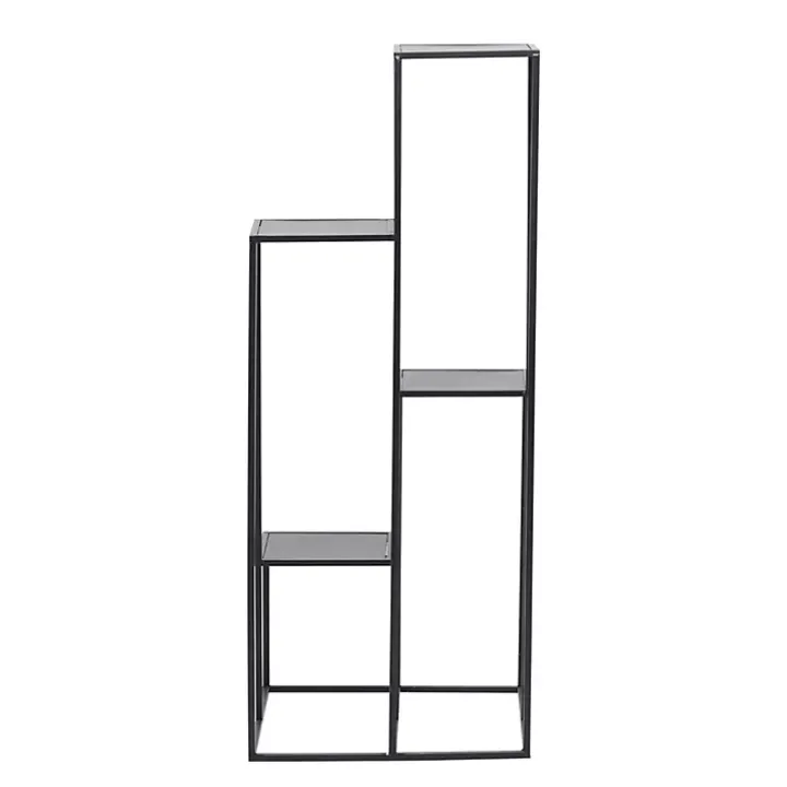 Square Black Iron Frame 4-Tier Plant Stand