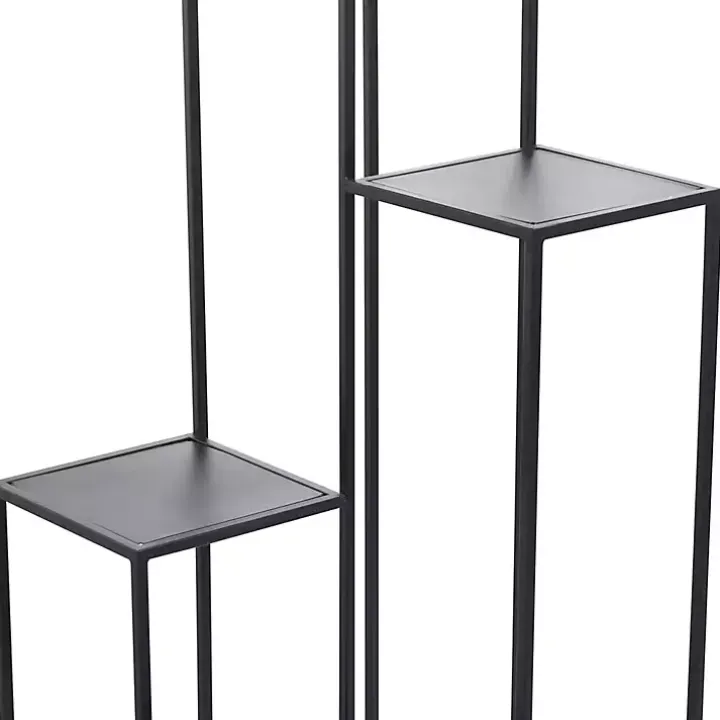 Square Black Iron Frame 4-Tier Plant Stand