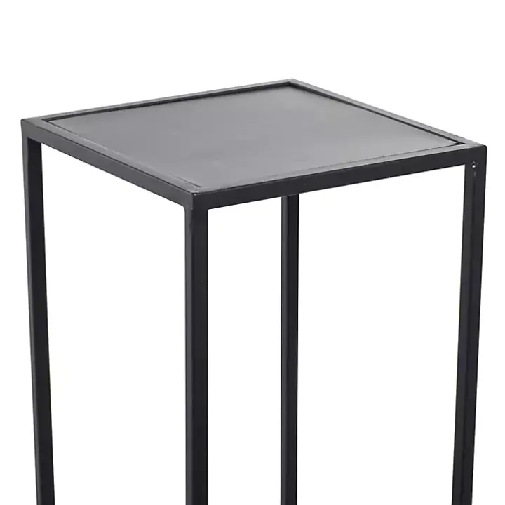 Square Black Iron Frame 4-Tier Plant Stand