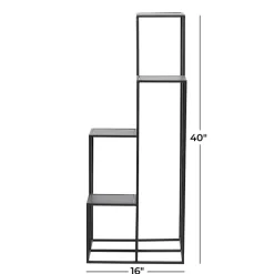 Square Black Iron Frame 4-Tier Plant Stand