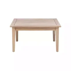 Square Natural Wood Slatted Outdoor Coffee Table