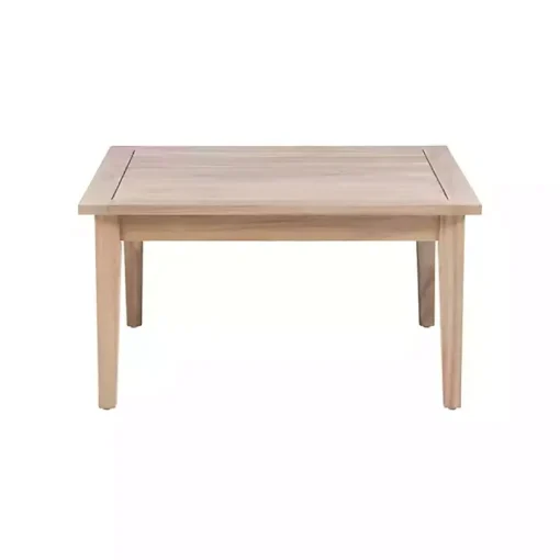 Square Natural Wood Slatted Outdoor Coffee Table