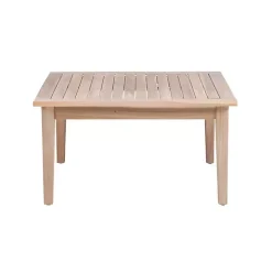 Square Natural Wood Slatted Outdoor Coffee Table