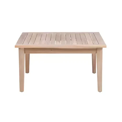Square Natural Wood Slatted Outdoor Coffee Table