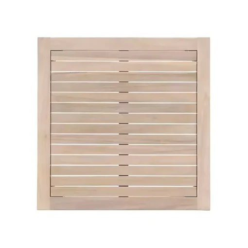 Square Natural Wood Slatted Outdoor Coffee Table
