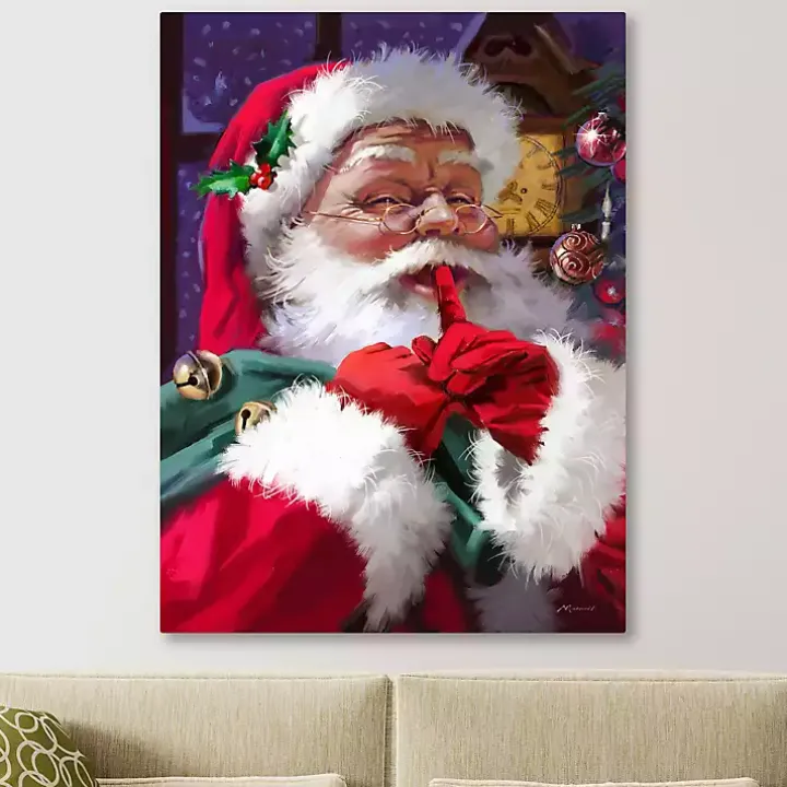 Ssshhh Santa Canvas Art Print