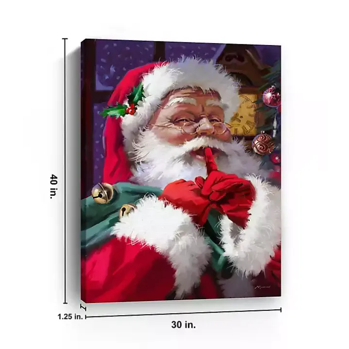 Ssshhh Santa Canvas Art Print